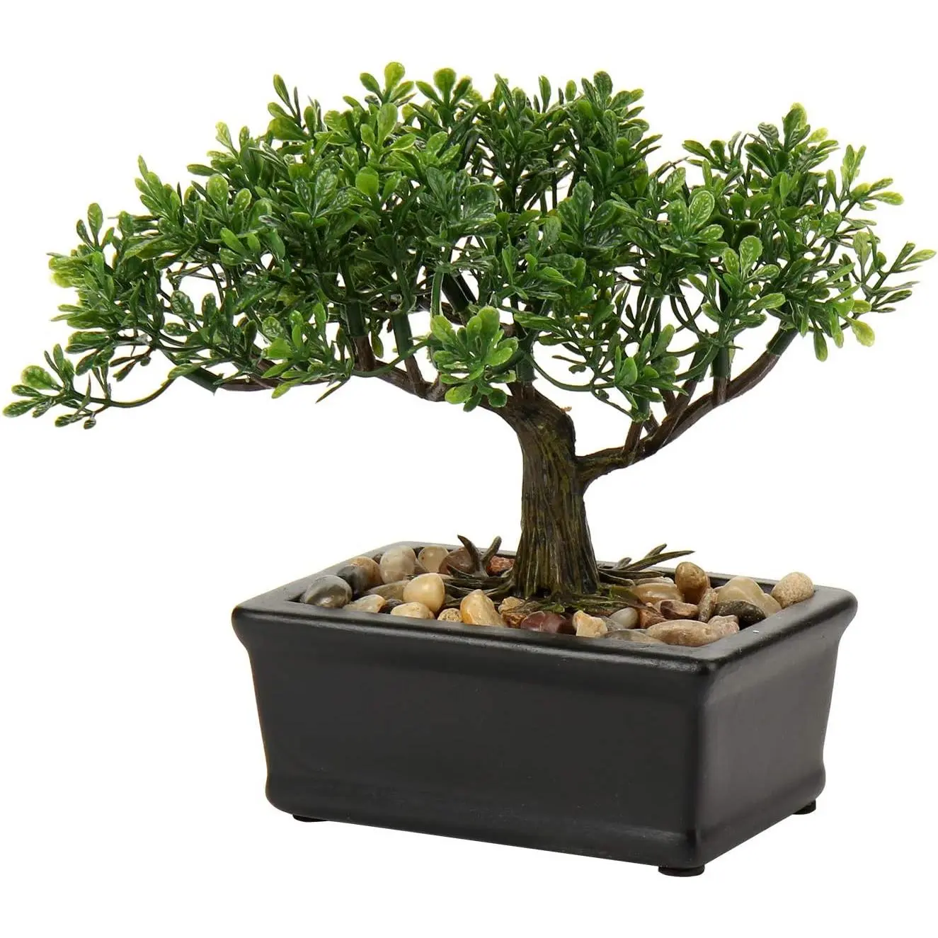 Lifelike Farmhouse Indoor Artificial Trees - Small Artificial Juniper Bonsai Tree with Ceramic Pot for Table, Office Desk (Home Supplies, Home Decor)