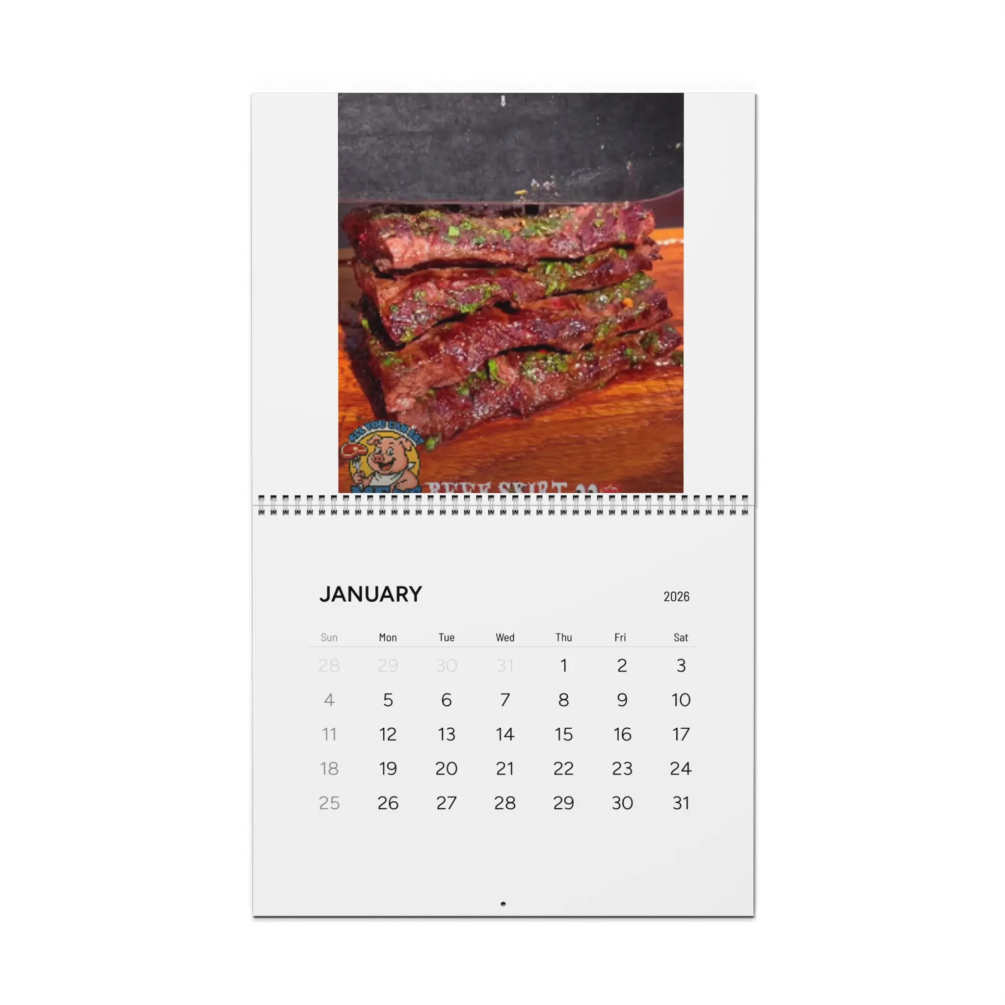 Smoked Meat Photos Wall Calendar | 2026 BBQ Rib Monthly Calendar