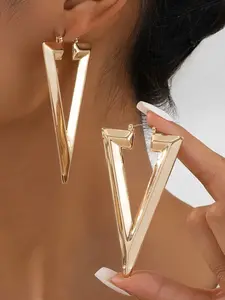 Geometric Metal Triangle Fashion Earrings for Women, Stylish Jewelry Accessory, Perfect for Daily Wear & Special Occasions