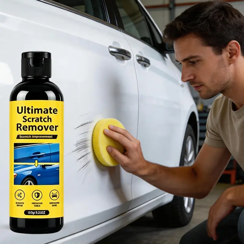 Car Scratch Remover Kit, Ultimate Paint Scratch Repair Wax with Sponge, Fix Minor Scratches & Swirl Marks, Restore Gloss & Protect Auto Paint for All Car Colors oxidation