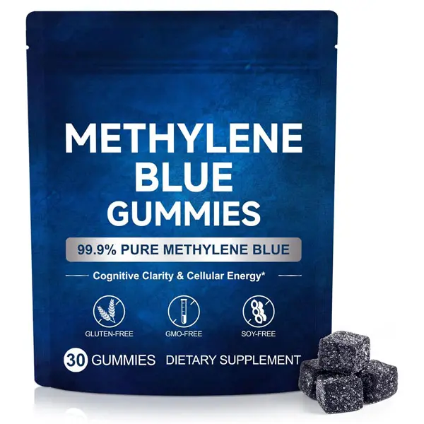Methylene Blue Gummies 5mg Per Serving, Supports Cognitive Function, Cellular Energy, Mental Focus, Antioxidant Activity, 99.9% Pure, Vegan | 30 Gummies