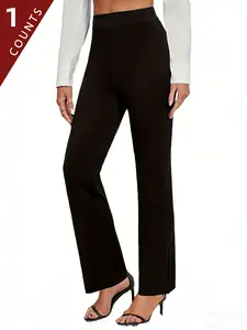 Lady's Spring High-waist Straight Leg Pants, Fitness and Yoga Movement Straight Leg Pants, Daily Casual Commuting Wear, Vertical Pants, Slim-fitting and Slimming Straight Leg Pants, Ladies Pants, 2026 New Straight Leg Pants