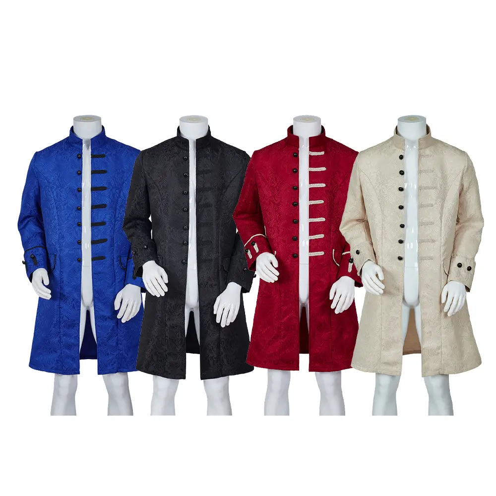 18th Century Men's Medieval Victorian Costume Steampunk Gothic Jacket Outfit Colonial Baroque Men Royal Military Officer Coat