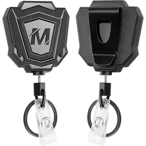 Heavy Duty Retractable Keychain with Belt Clip Retractable ID Badge Holder Reel with 31.5" Steel Cord, 9.0 oz