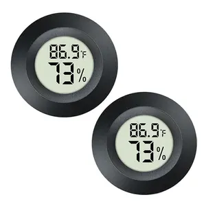 2 Pack Hygrometer Thermometer Digital Humidity Meter Indoor/Outdoor Humidity  Reptile Thermo-Hygrometer for Greenhouse Humidors Terrarium Jars, Fahrenheit (?) /Celsius(?) (2)