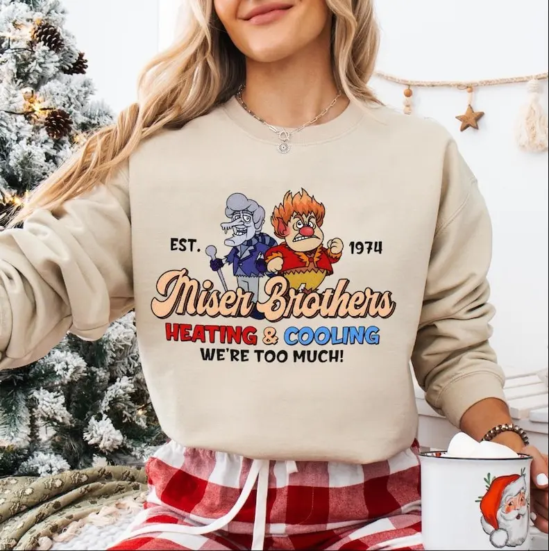 Miser Brothers Heating And Cooling Shirt, Miser Brothers Too Much Shirt, Heat And Snow, Miser Brothers Christmas, Snow Miser, Heat Miser Tee,