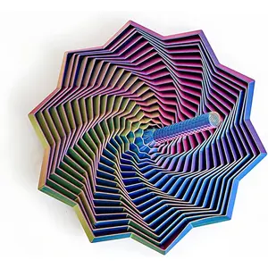 3D Printed Expanded Sensory Fidget Star with Handle - Professional Executive Desk Toy |   3D Printed Anxiety Relief Fidgets |   Dynamic Spinning Focus Enhancer & Stress Reducer (Colorful 1,Medium)