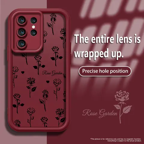 Lucky Elegant Black Flower Phone Case - Premium Protective Cover, Ultra-Thin, Shockproof, Lightweight, Durable Casing, Perfect Fit, No Extra Bulk Phone Protector for Samsung S25/S24/S23 & iPhone 17 Pro Max/16 Pro Max/15 Pro/14/13/12/11 Series Accessories