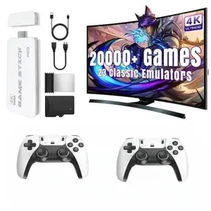 2025 New Retro Game Console, Game Console Stick with 20,000+ Games & 26 Emulators, TF Card, HDMI Output, 2 Ergonomic Wireless Controllers, Perfect for All Ages, Christmas, Birthday Gift, Wireless Gaming Console