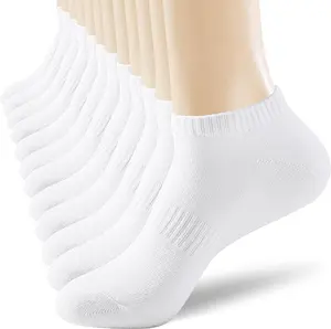 6-Pairs Womens Ankle Socks Size 9-11 Thick Cotton White No Show Invisible Socks