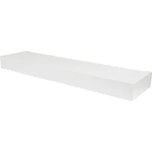 212 MAIN 24 in. Modern High & Mighty Floating Shelf - White Wall-Mounted Organizer with Wall Mount Design, 15lbs Max Capacity, Flat Edge, Tool-Free Installation, Hanging Decor for Living Room