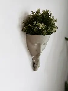 Quiet Woman Wall Planter – Whispering Face Mask Planter for Indoor & Outdoor Plants – Unique Hanging Pot for Succulents, Herbs & Flowers – Modern
