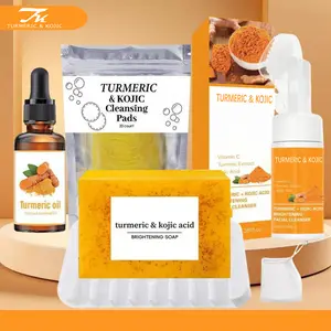 Turmeric Soap & Essential Oil Set,Including 1 Counts Turmeric Soap &1 Counts Essential Oil & 1 CountsSoap Saver, Daily Skin Care Set forMen & Women