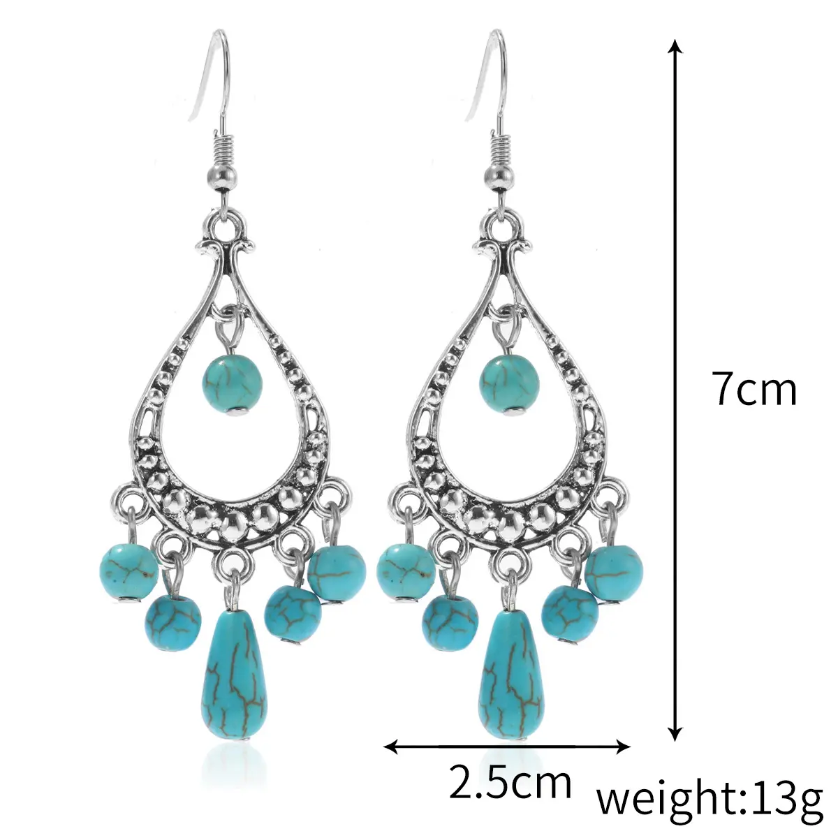 ⑩ E2203 3 Turquoise Earrings