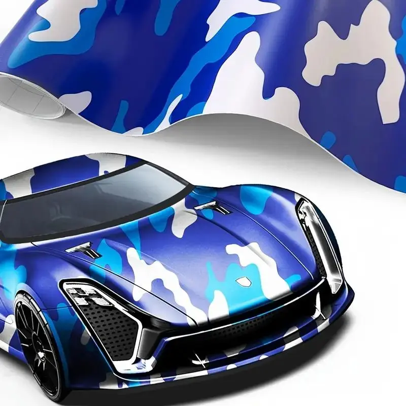 Camouflage Pattern Car Sticker, Car Body Decal Sticker, Self Adhesive Car Wrapping Film, Sticker for Cars, Car Decals, Automotive Decals, Car Exterior Decoration Accessories, Vehicle Exterior Decoration for Car Bike Motorcycle