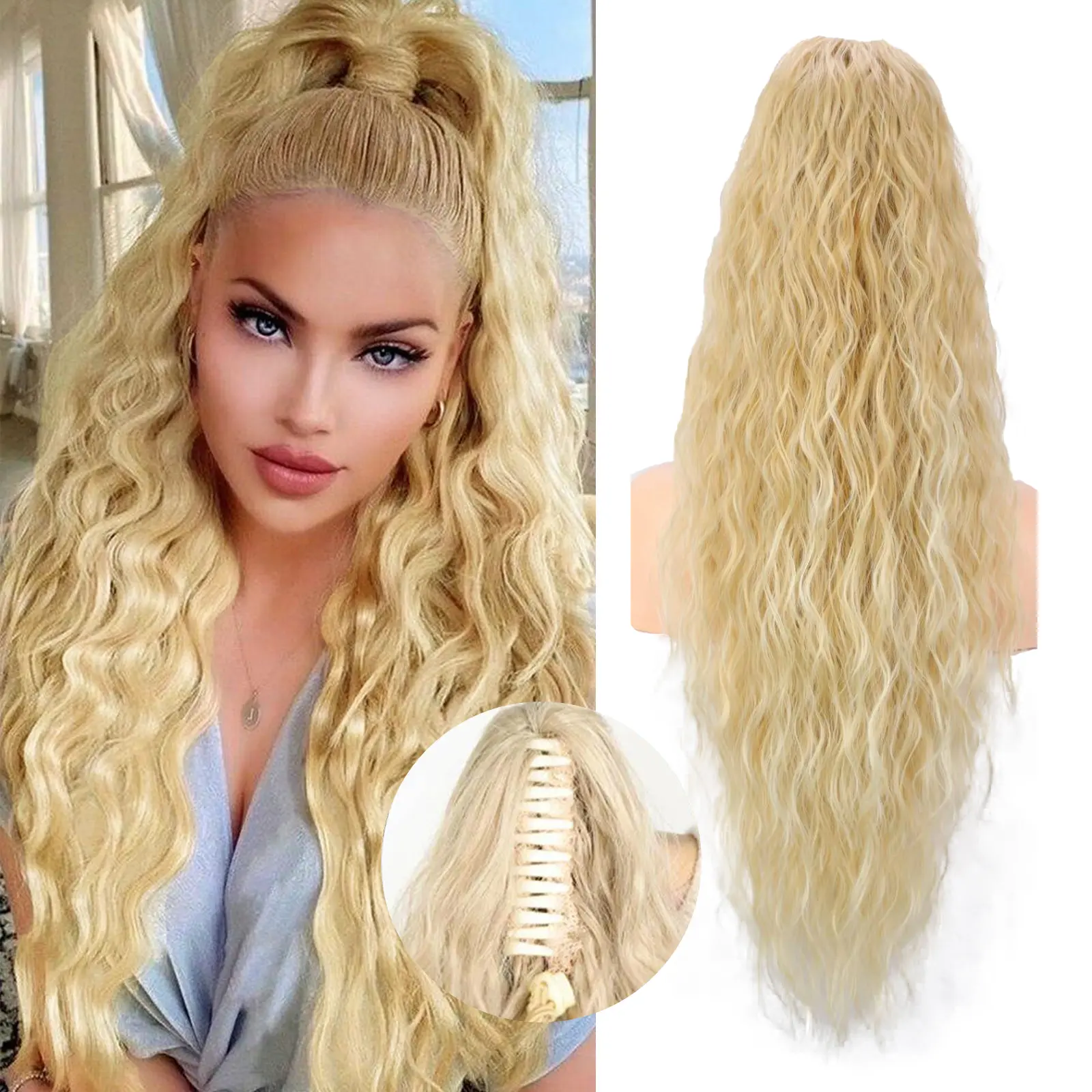 T24/613# Light Blonde Claw Clip Ponytail