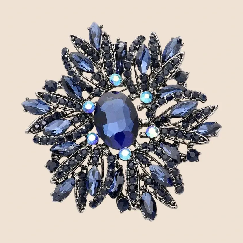 Midnight Crystal Statement Brooch / Pendant