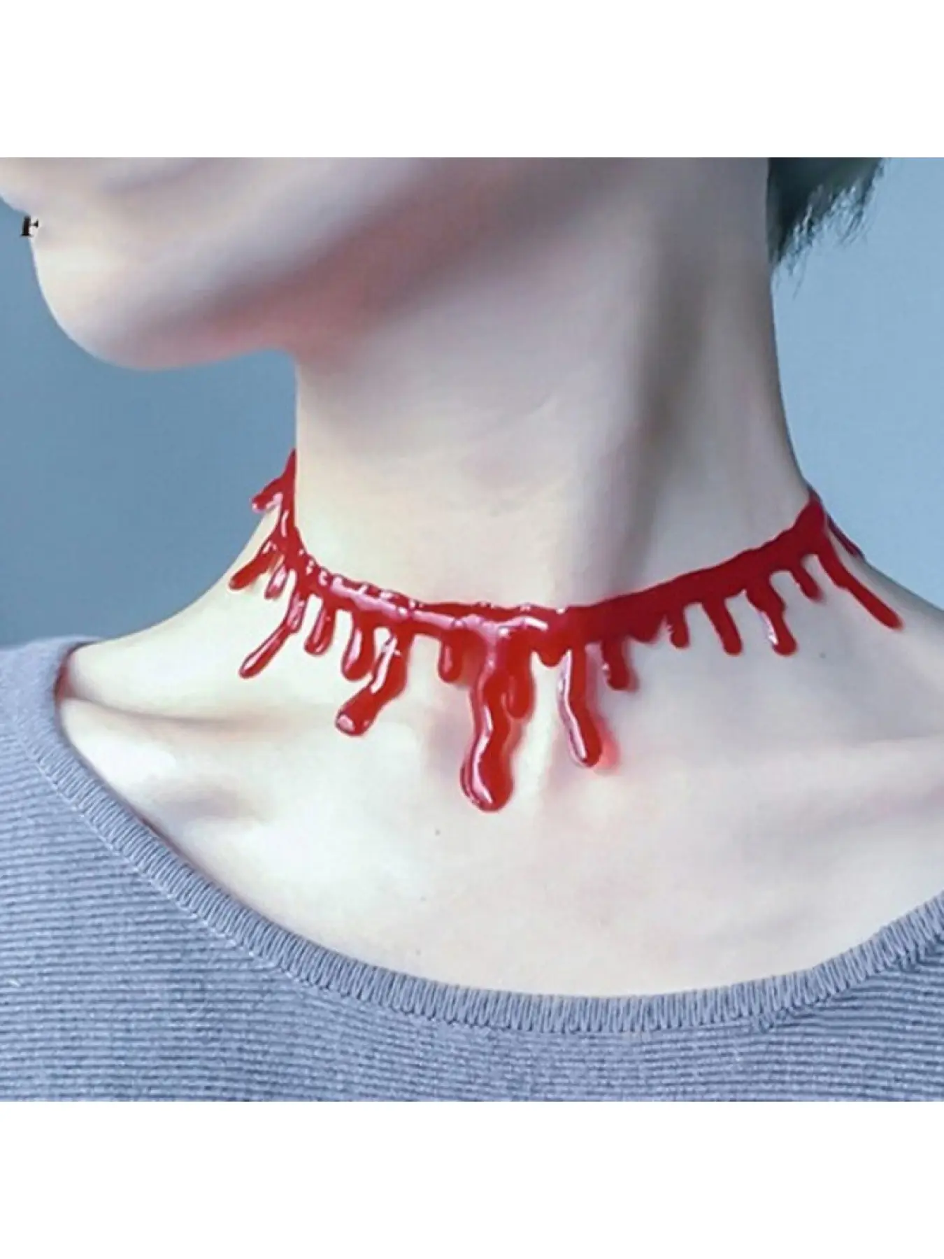 Halloween Blood Necklace Handmade Creative Sexy Vampire Nurse Costume Cosplay Blood Necklace Red