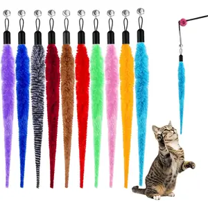 10 count  Worm  Cats Wand Accessories Interactive  Wand Attachments Replacements Worms and 1 count String for Cats Fishing Pole  Worm Kitten Refill for Indoor Kitten
