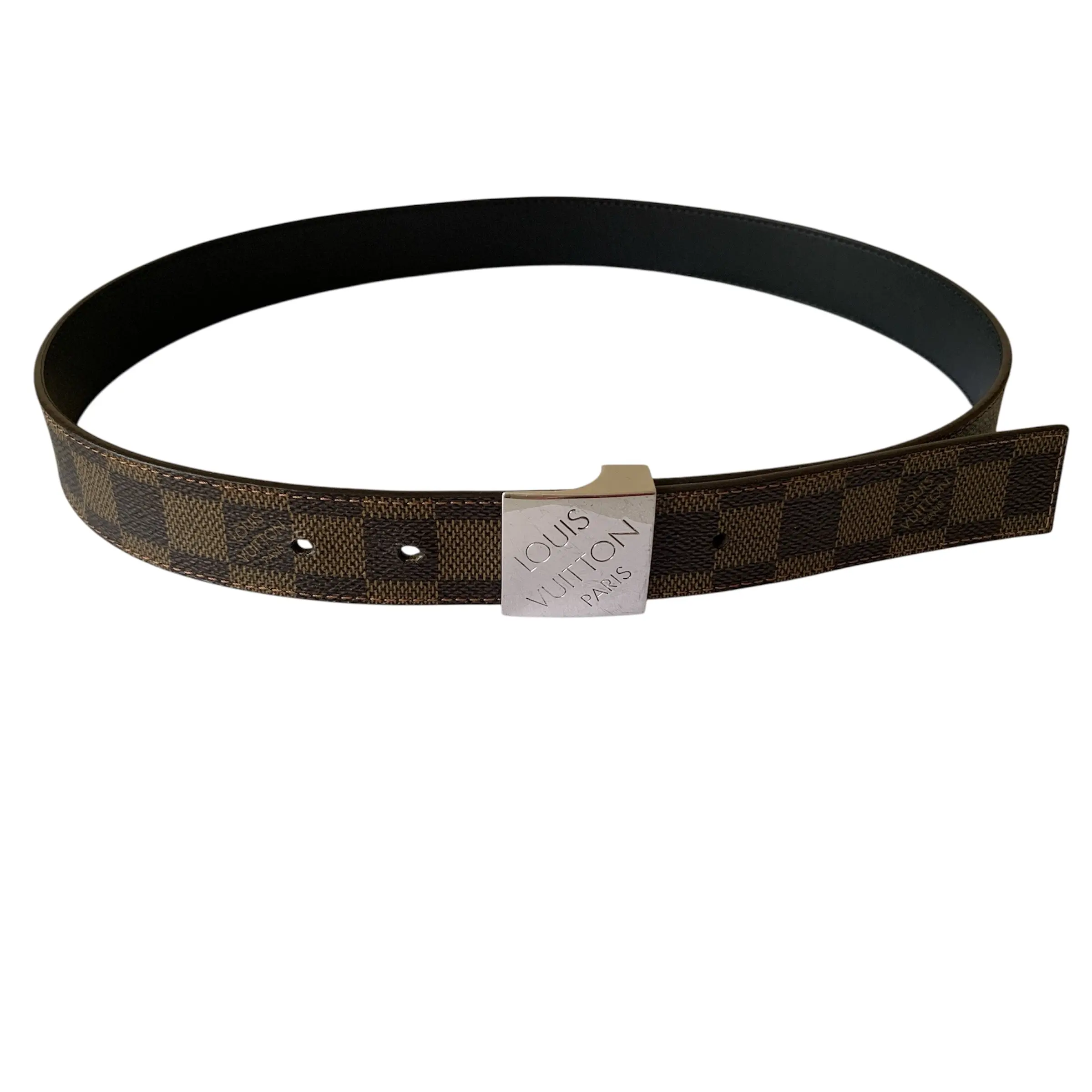 Pre-owned Louis Vuitton damier reversible Belt authentic w COA 80 cm 32 inch