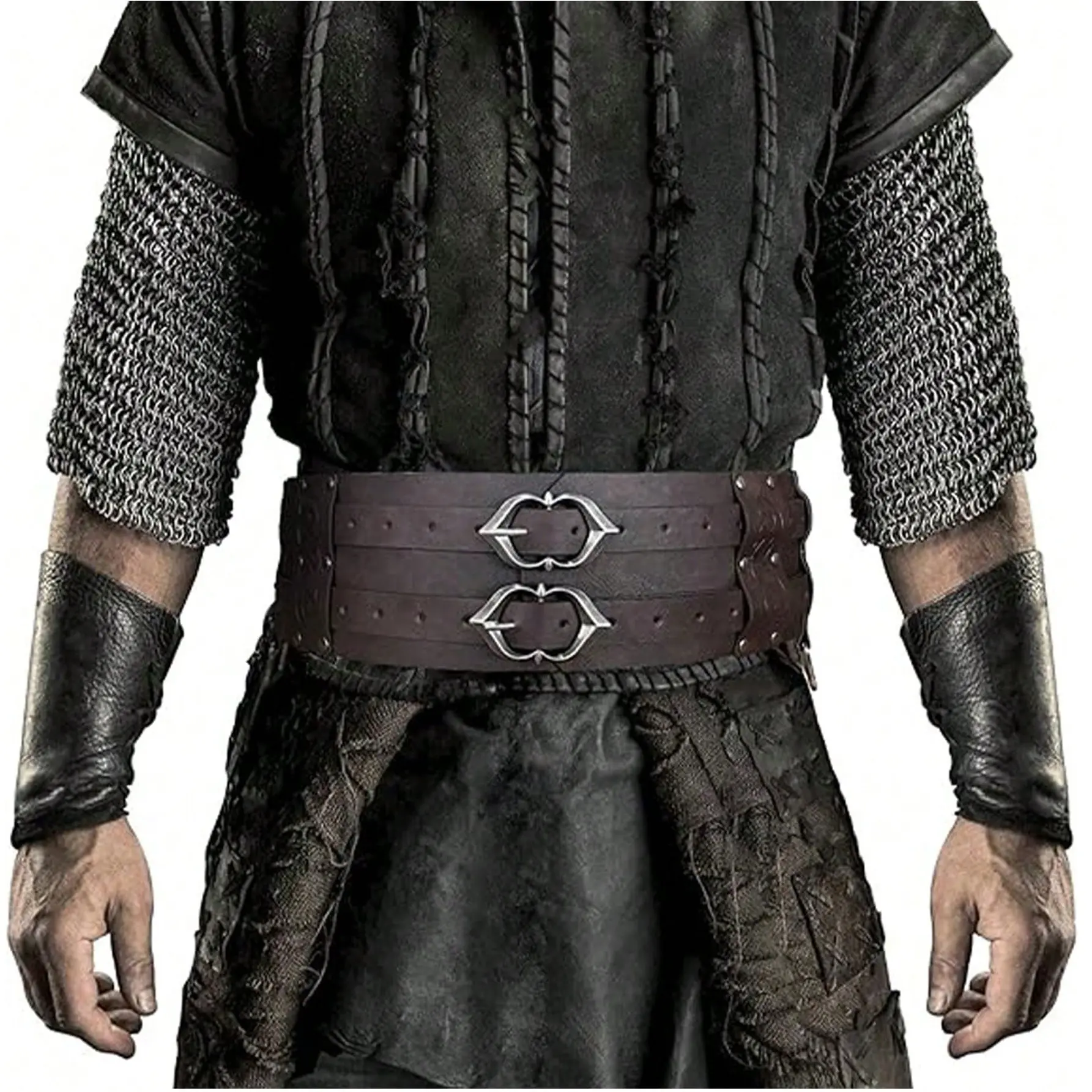 Viking Style Wide Belt, Medieval PU Leather Armor Waistband, Knight Corset Belt, Role Play Fantasy Costume Halloween Prop Decoration, Cosplay