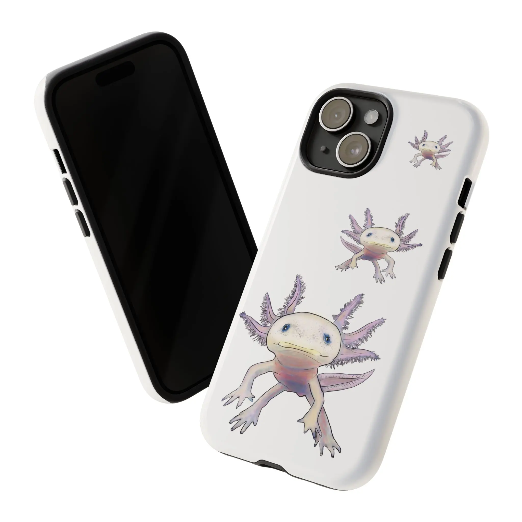 Cute Axolotl Phone Case, Tough Phone Cover, Quirky Axolotl Art, Fun Gift for Animal Lovers, Unique Phone Accessories