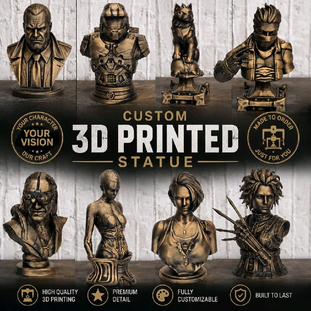 Custom 3d Printed Statue Decor