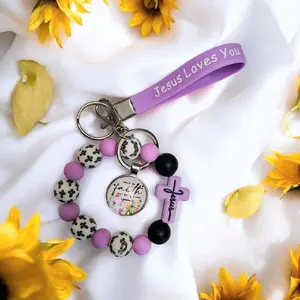 Walk by Faith and Not by Sight Keychain Bracelet Durable Material Faithful Individuals Accessory Jesus Walk by Faith Design