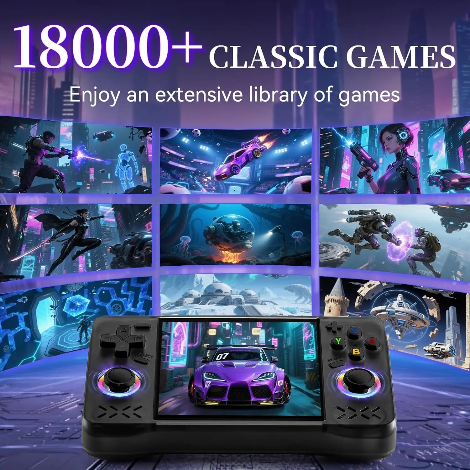 2026 XF40H Retro Gaming Console, Video Game Console with 18,000+ Games, 4-Inch IPS Screen, WiFi Multiplayer, Linux System, 4000mah Battery, Perfect Player Gift!