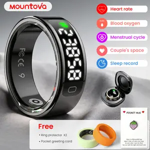 P4 Smart Ring with LED Screen--Health, Fitness & Period Tracker, Camera Control. Gift for Men & Women, Black/Rose Gold/Silver Wearable Tech Gadgets Remote,  Fitness health monitor