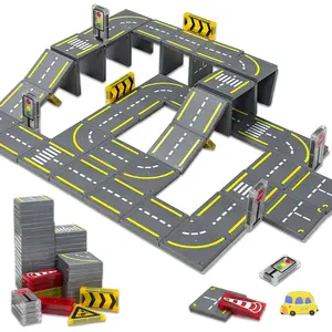 Construction Magnetic Road Tiles Set, Educational Magnets Tile Toys for Boys & Girls, Ideal Gift for Toddlers Ages 3+, Fun Learning Tools
