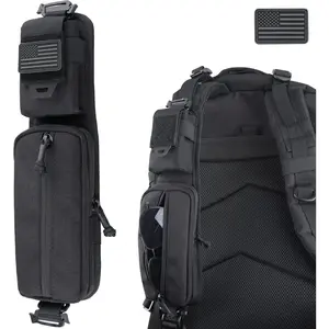 Molle Accessories Pouch with Double Zipper Pocket Backpack Shoulder Strap Pouch Molle Attachment Tactical Bag Additional Phone Holder