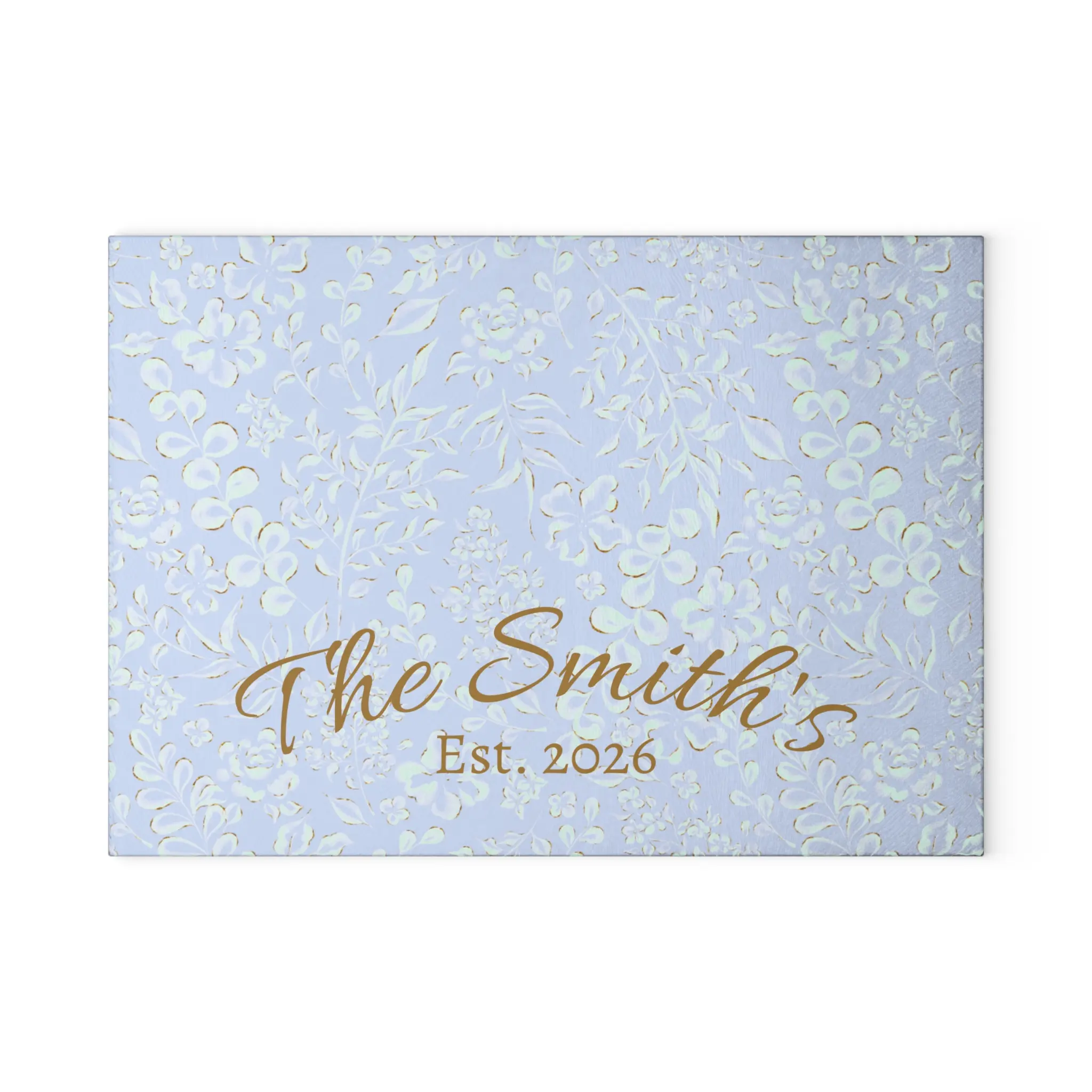 Floral Monogram Cutting Board Glass