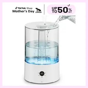 COWSAR Humidifier, 4L Top Fill Humidifier for Bedroom, Auto Constant Humidity, Smart Control, Quiet Ultrasonic Cool Mist, 360° Nozzle, 3 Mist Levels, 7-Color Light for Home Office Baby Room