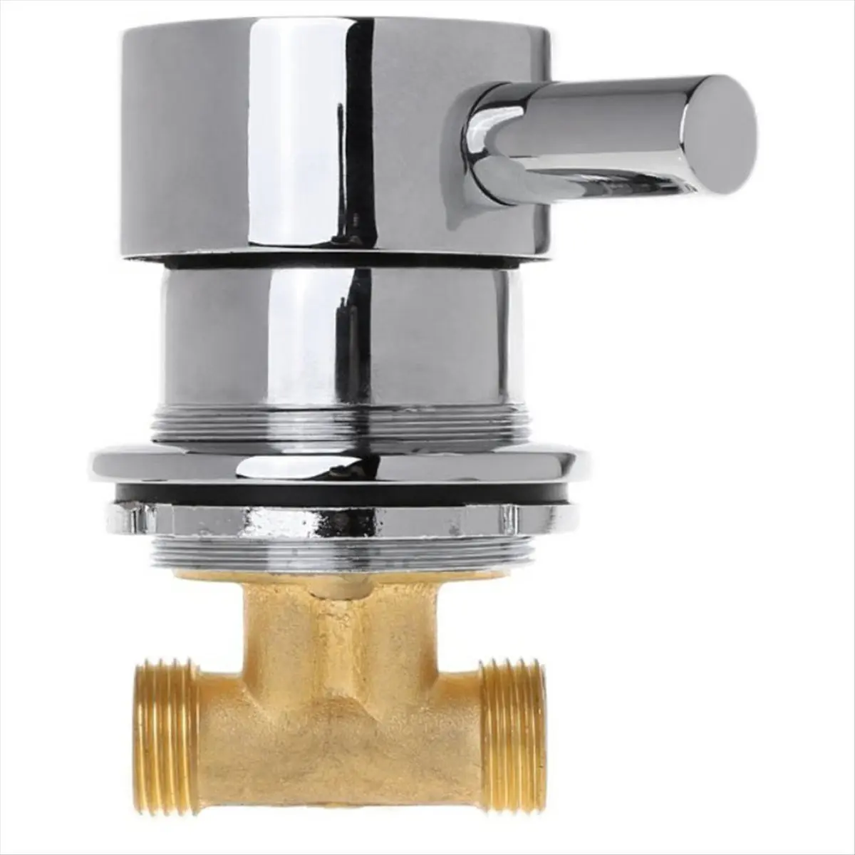 Thick Brass Thermostatic Hot & Cold Water Mixing Valve with G1/2-Standard Thread, 2-In & 1-Out Shower Room Faucet, 1x Water Mixing Support, Built-In Check Valves for Easy Backflow Prevention Control