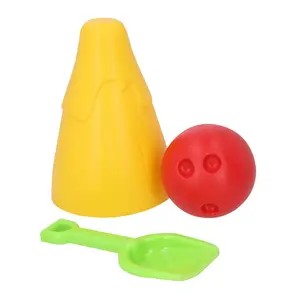 5 1/2" x 8" Luau Party Volcano Plastic Sand Pin Beach Bowling Set - 3 Pc.