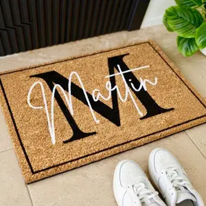 Personalized Doormat, Custom Name Coir Doormat, Personalized Welcome Mat, Customizable Entryway Rug, Personalized Family Doormat, Monogram