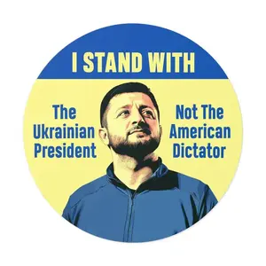 I Stand With The Ukrainian President Vinyl Bumper Sticker, Zelensky, Pro Ukraine, anti Trump, anti Putin, Fuck Trump, Pro Democracy, Waterproof Vinyl
