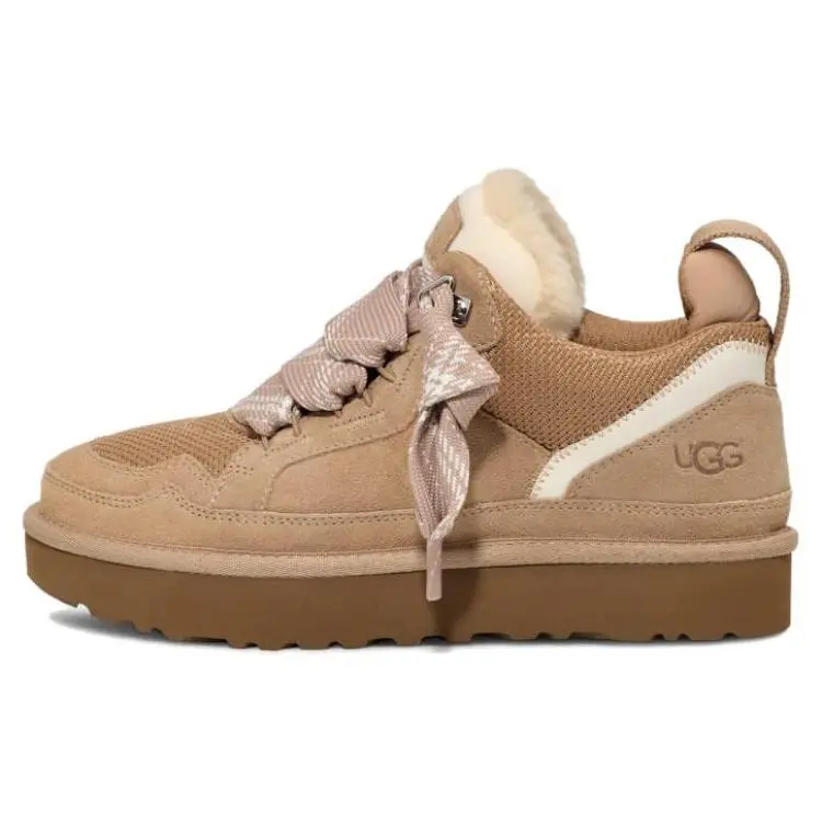 Women's UGG Suede Low-Top Skate Sneaker, Sand Casual Footwear, Durable Walking Shoes with Comfortable Design
