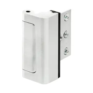 PRIME-LINE 5890207 Brushed Chrome Jamb Entry Door Blocker - Brushed Finish Security Device for Home Entry Doors