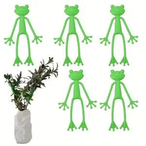 5pcs Cute Frog Plant Stands, Frog Pot Huggers, Multi-Purpose Garden Vine Traction Clips, Plastic Climbing Stand for Plant Support, Climbing Planting Stand