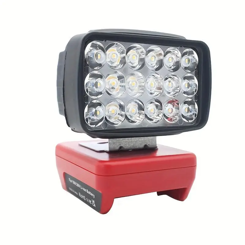 Flood Work Light, LED Work Light Compatible with for Milwaukee 18V Lithium Battery, Cordless LED Job Site Light