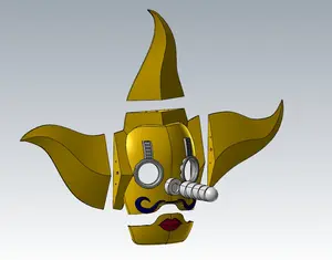Usopp SogeKing Mask DIY Kit One Piece Cosplay Prop 3D Printed Travel Friendly 17.5x24 Inches PETG Pieces Metal Pins