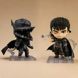 Q Version Berserk Guts #2134 & #2830 Berserker Armor Action Figure Set, Interchangeable Face Anime Collectible Model Toy
