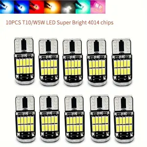 10PCS Car LED Light Bulb T10 W5W 194 501 Led Bulbs Decoding No Error Car Interior Light Roof 26 Light Beads, Decoding 4014, Brighten Your Car Interior!