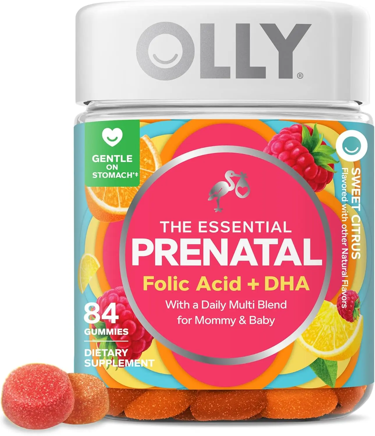 OLLY Prenatal Multivitamin Gummy, Daily Blend for Mommy & Baby - 84 Count