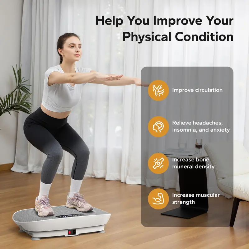 Merach Vibration Plate Exercise Machine with Lymphatic Drainage Feature Compact Design for Full Body Workout Max User Weight 400LBS Home Gym Equipment 1