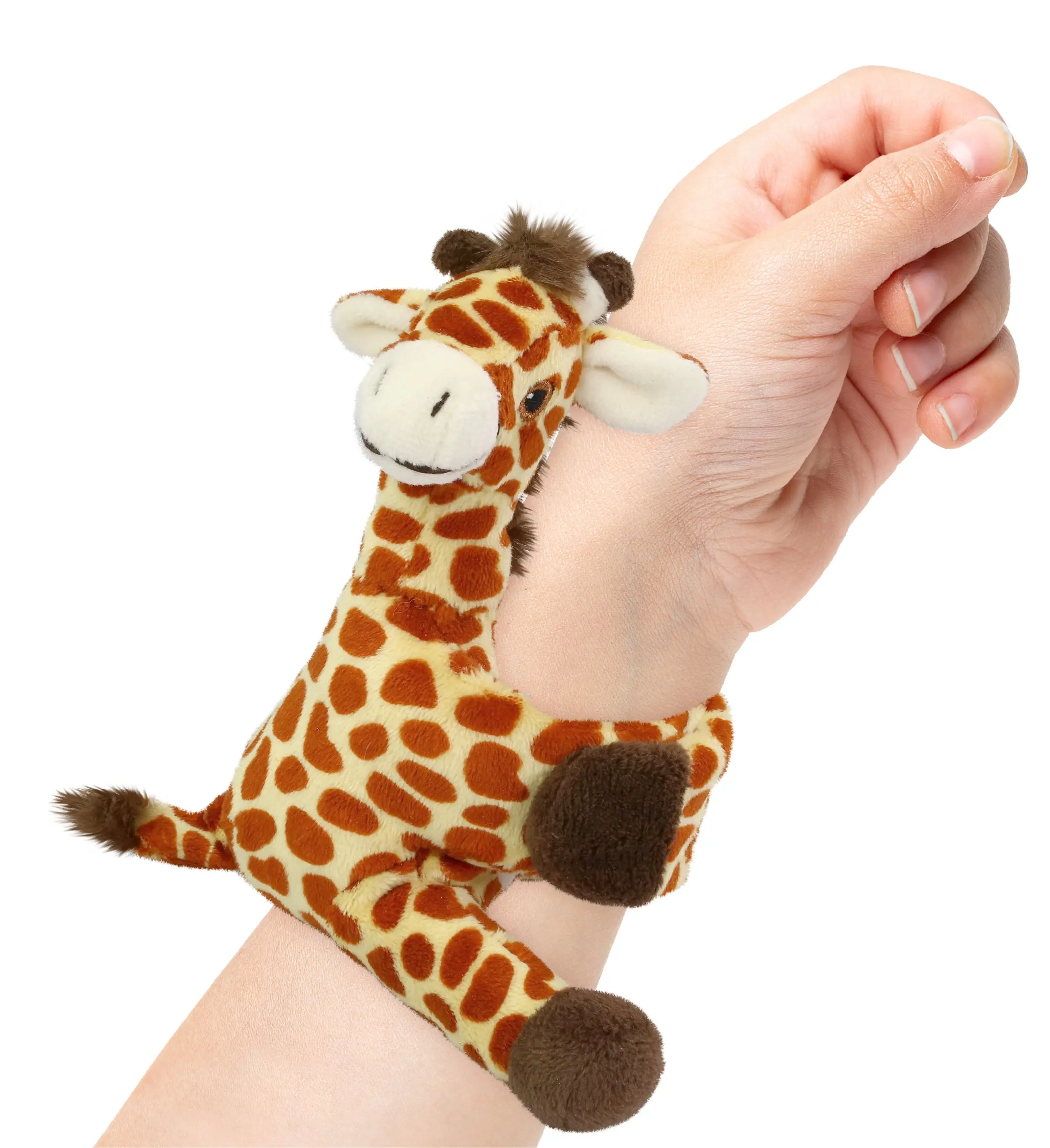 DOLLIBU Wearable Plush Giraffe Slap Bracelet - Polyester Stuffed Animal Toy, Magnetic Snap Closure, Cozy Accessory, Soft Cuddly Gift for Ages 1+, Soft Stuffed Animal, Wild Animals