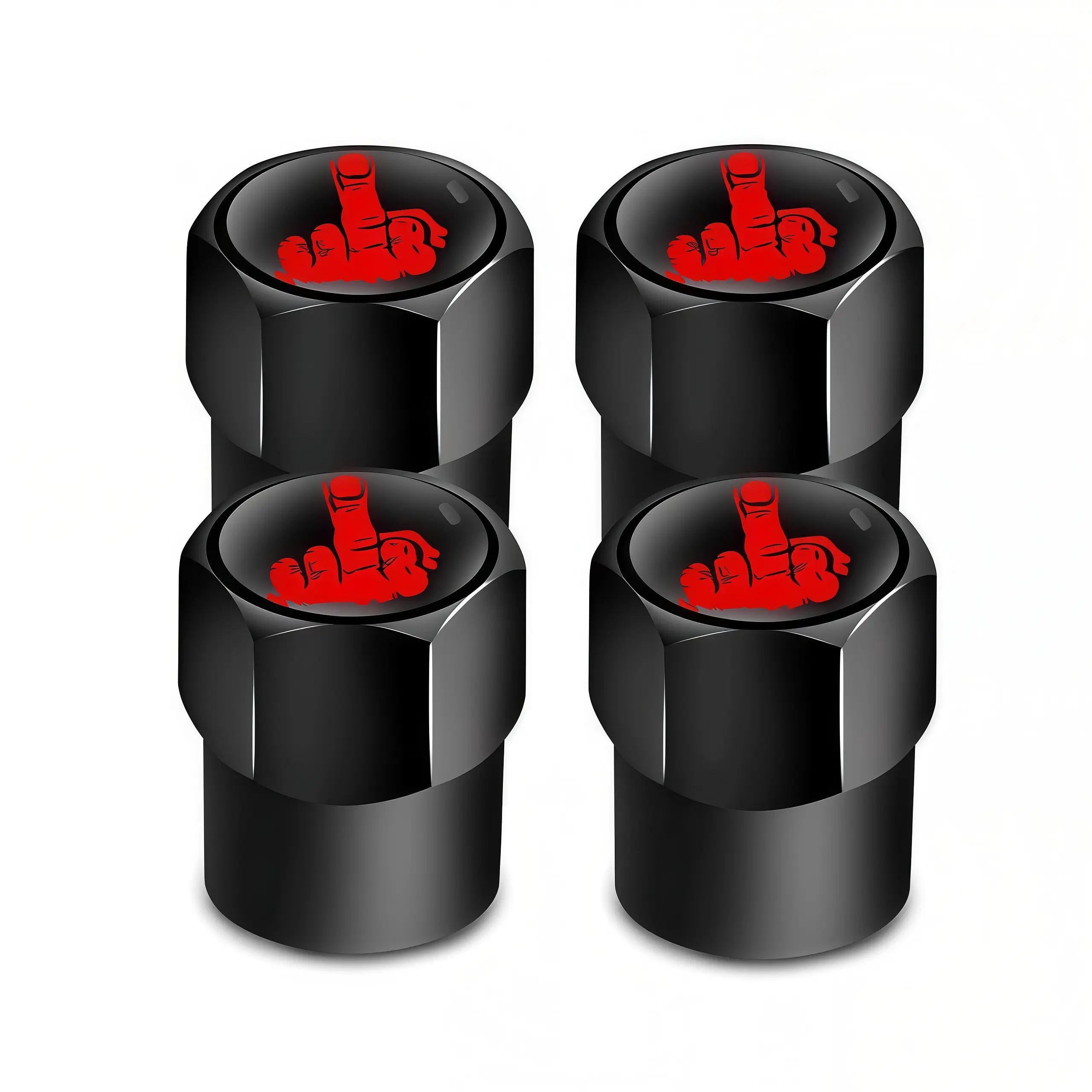 4PCS Funny Metal Car Valve Caps - Bold Gesture Alloy Valve Stem Covers, Car Accessories for Vehicles, Accessories For Car