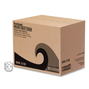 Boardwalk 2-Ply Toilet Paper & Wipes, 96 Rolls, 500 Sheets per Roll, Septic Safe, White, Embossed